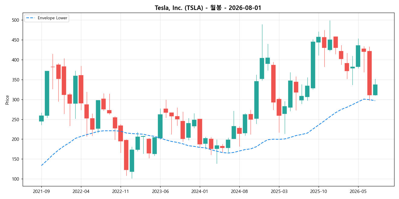 Tesla, Inc. 월봉 차트