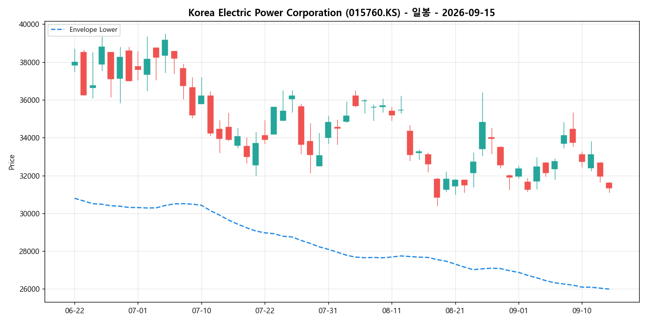 Korea Electric Power Corporation 일봉 차트