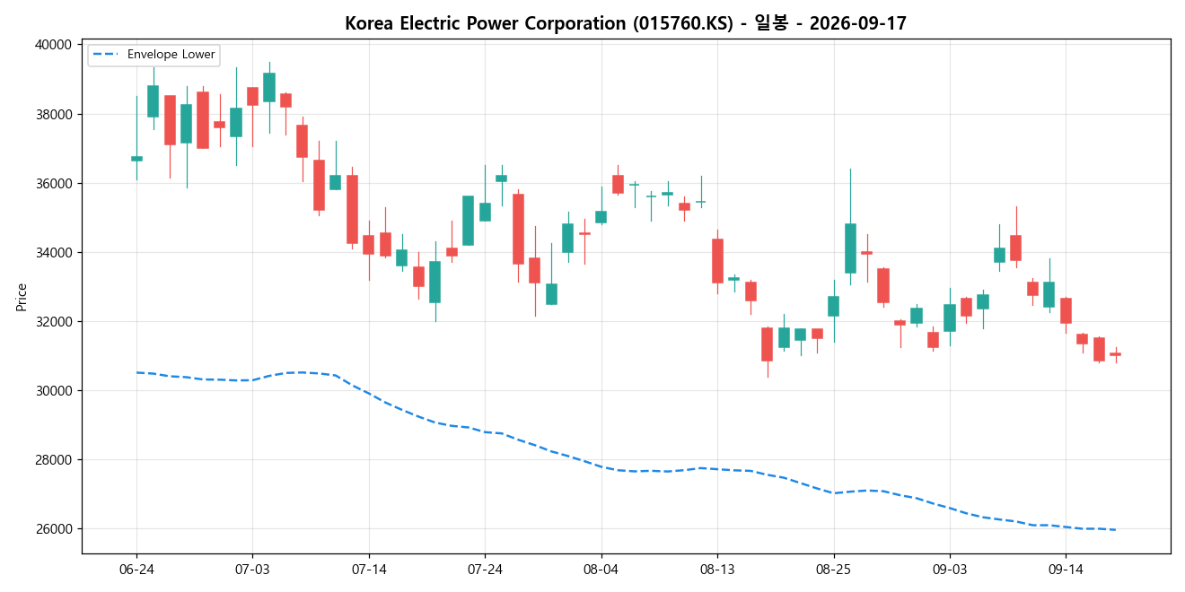 Korea Electric Power Corporation 일봉 차트
