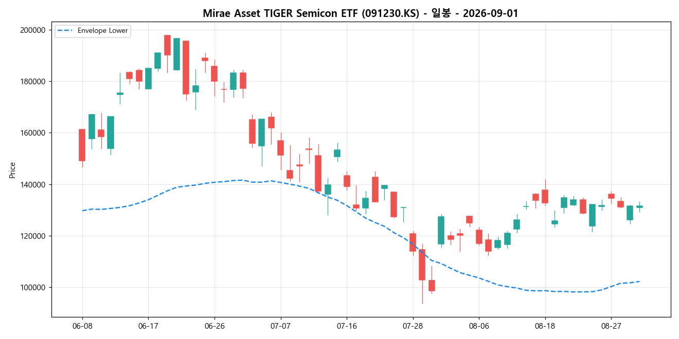 Mirae Asset TIGER Semicon ETF 일봉 차트