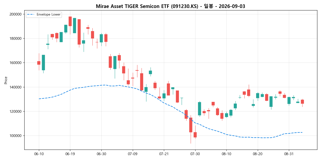 Mirae Asset TIGER Semicon ETF 일봉 차트