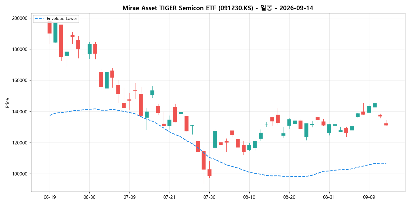 Mirae Asset TIGER Semicon ETF 일봉 차트