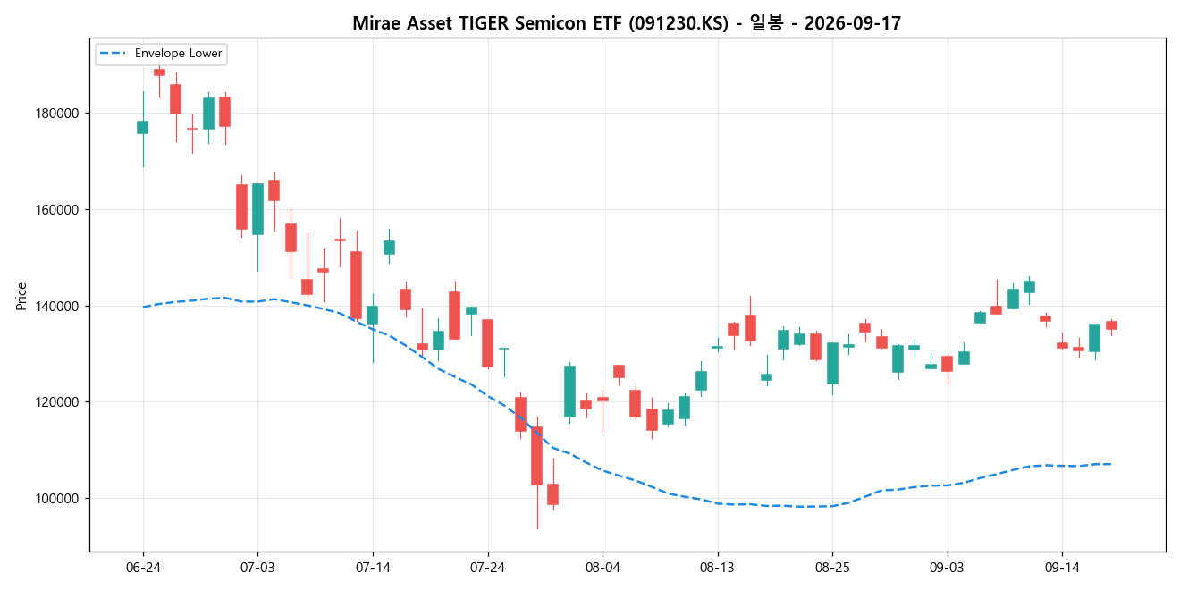 Mirae Asset TIGER Semicon ETF 일봉 차트