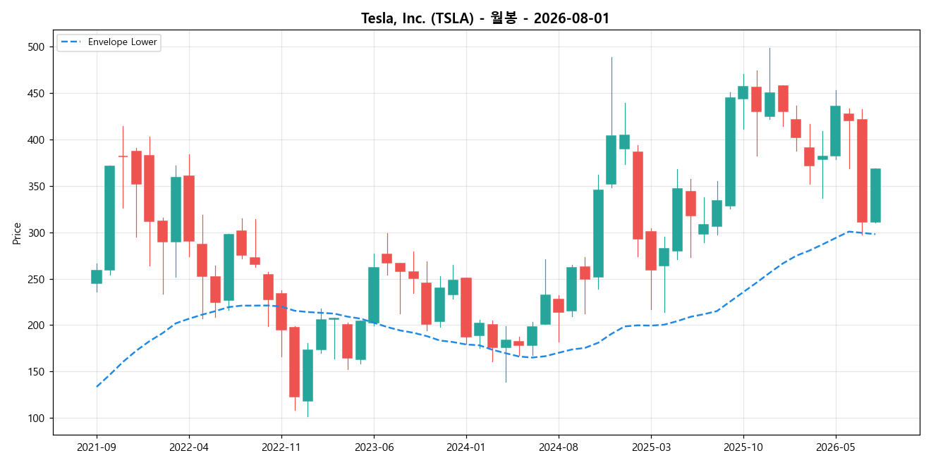 Tesla, Inc. 월봉 차트
