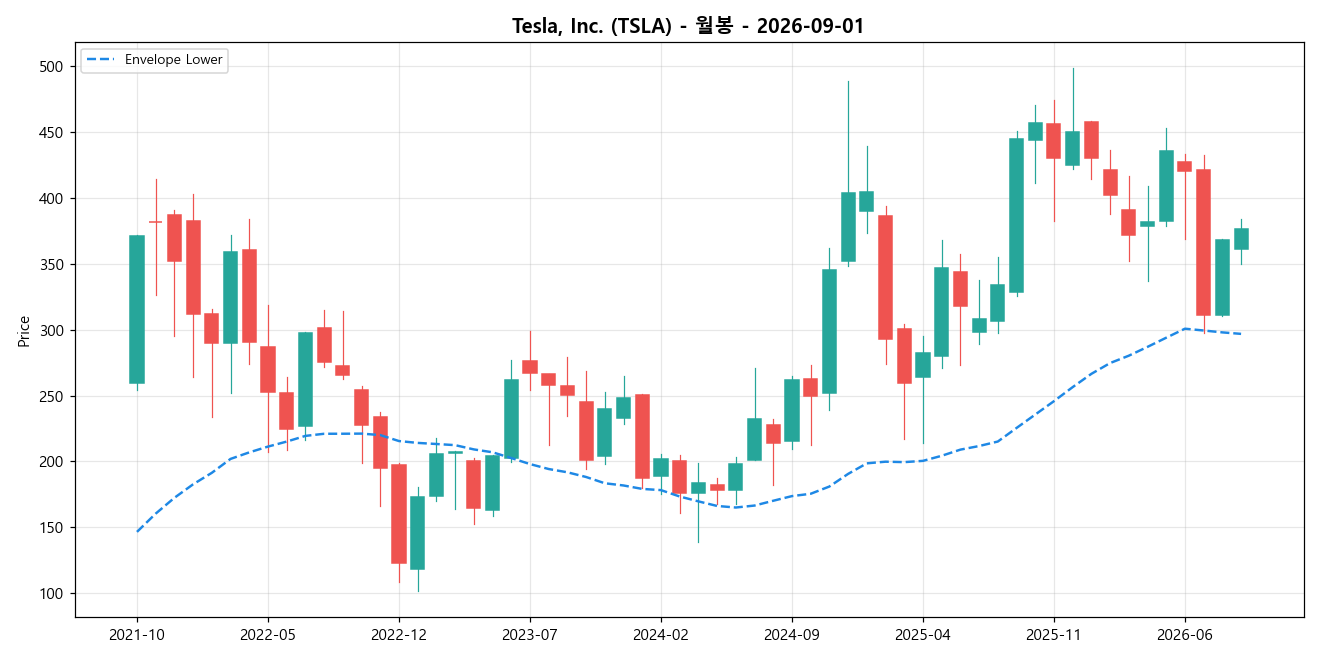 Tesla, Inc. 월봉 차트