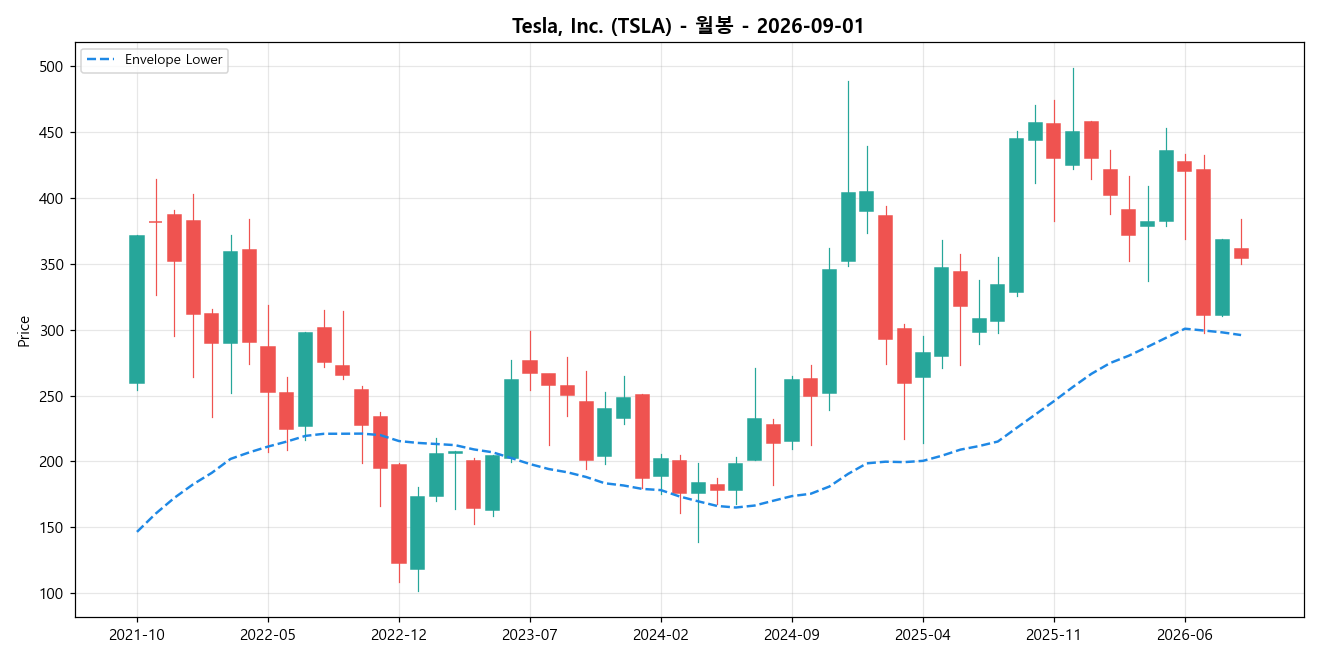Tesla, Inc. 월봉 차트