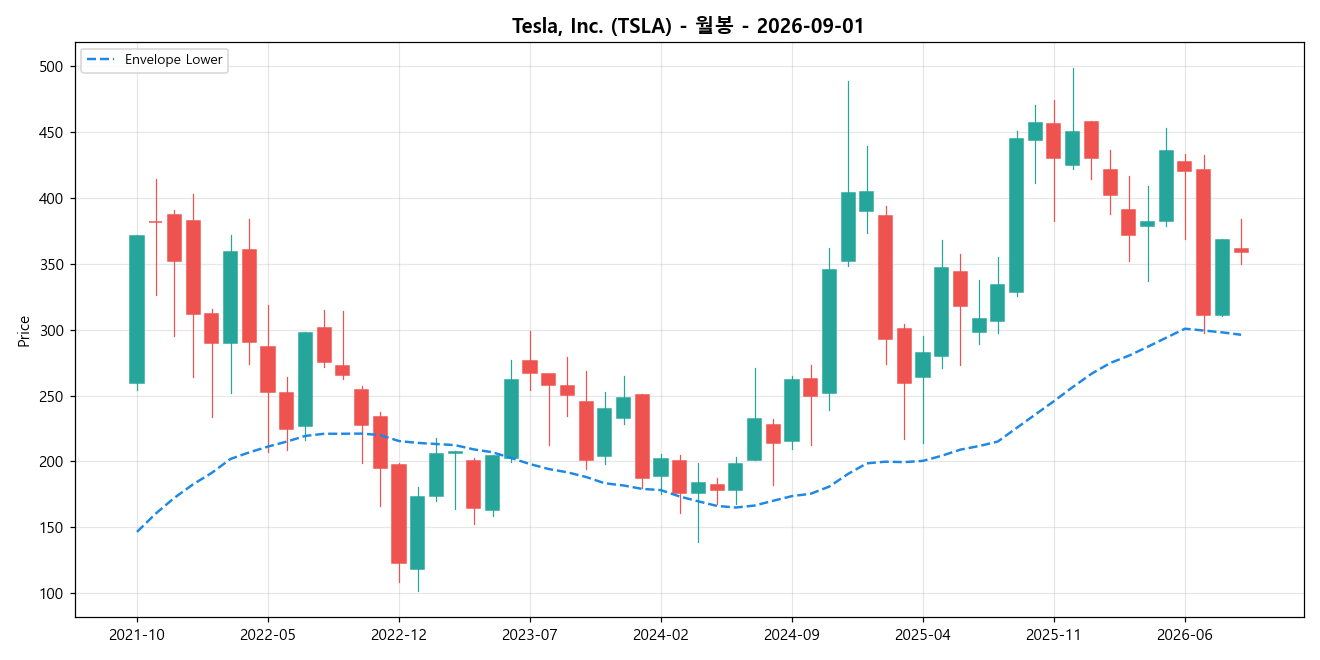 Tesla, Inc. 월봉 차트
