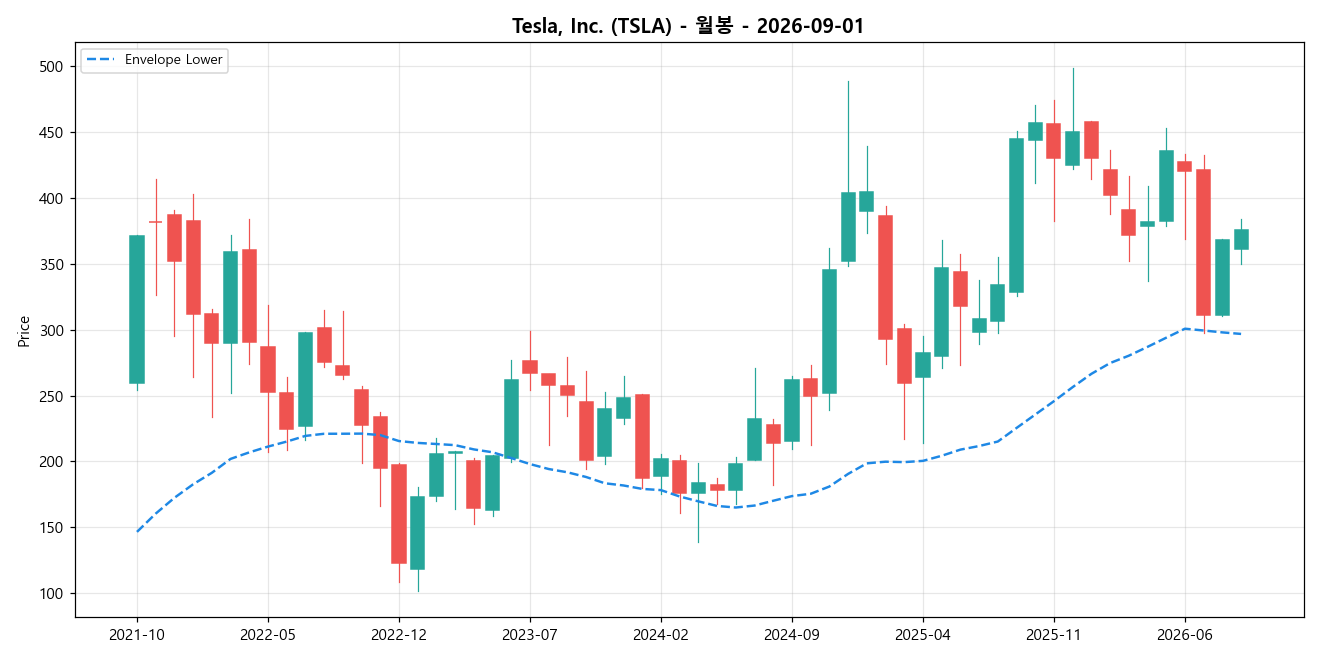 Tesla, Inc. 월봉 차트