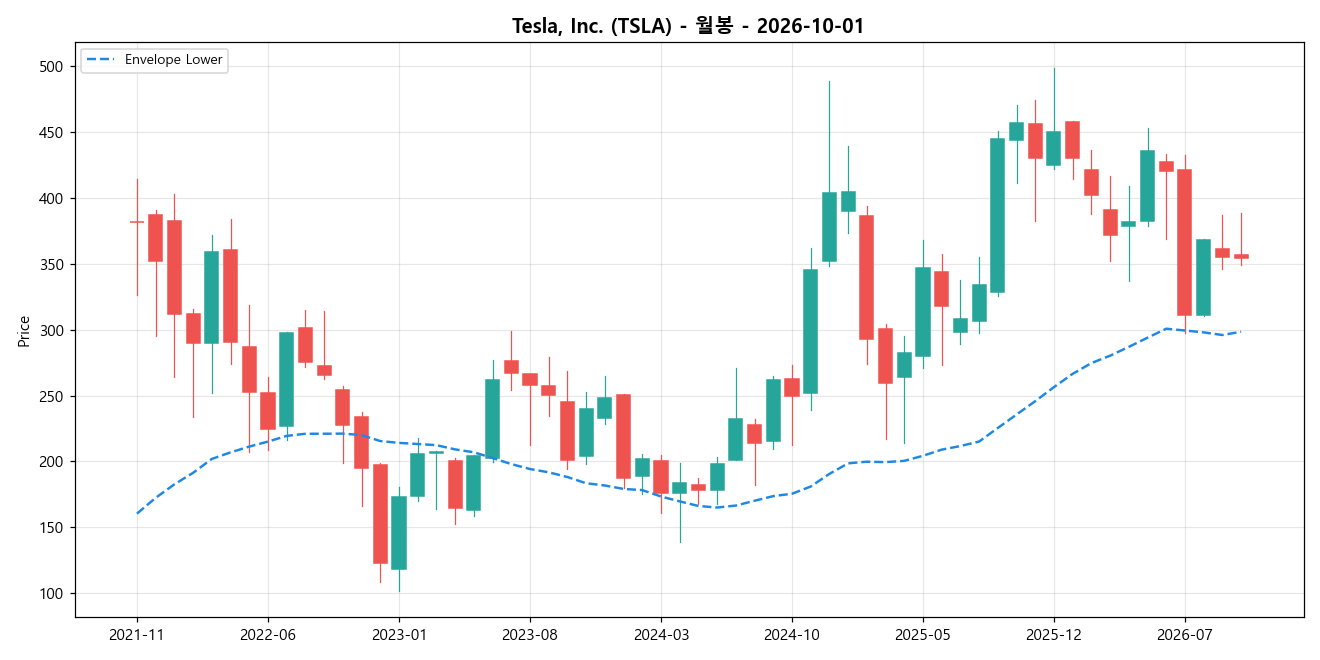 Tesla, Inc. 월봉 차트