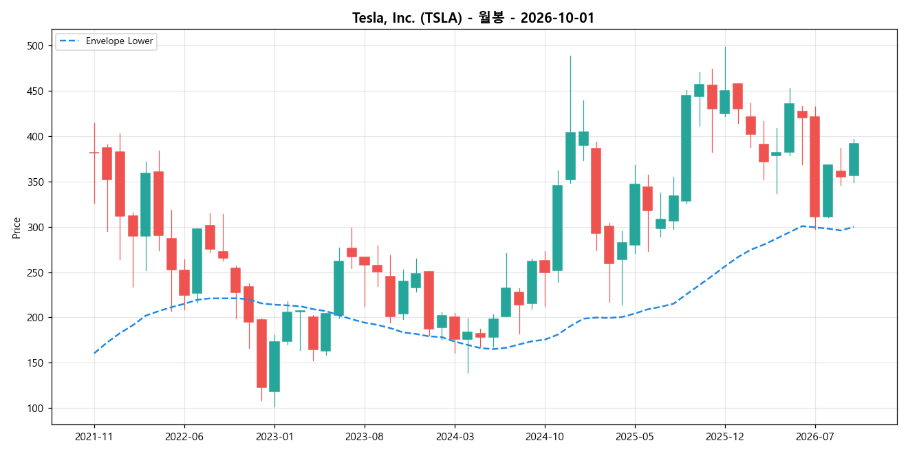 Tesla, Inc. 월봉 차트